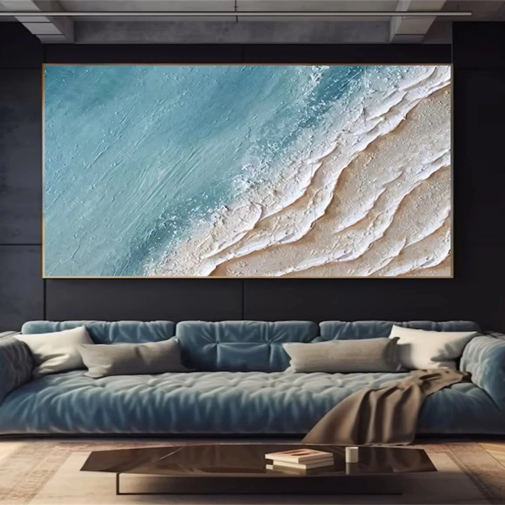3D Heavy Texture Ocean Wave Oil Painting CZ0068 - Viral Wall Art